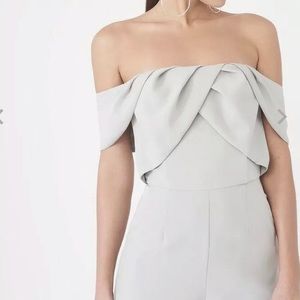 Grey Lavish Alice Flowy Off Shoulder Jumpsuit UK12/US10